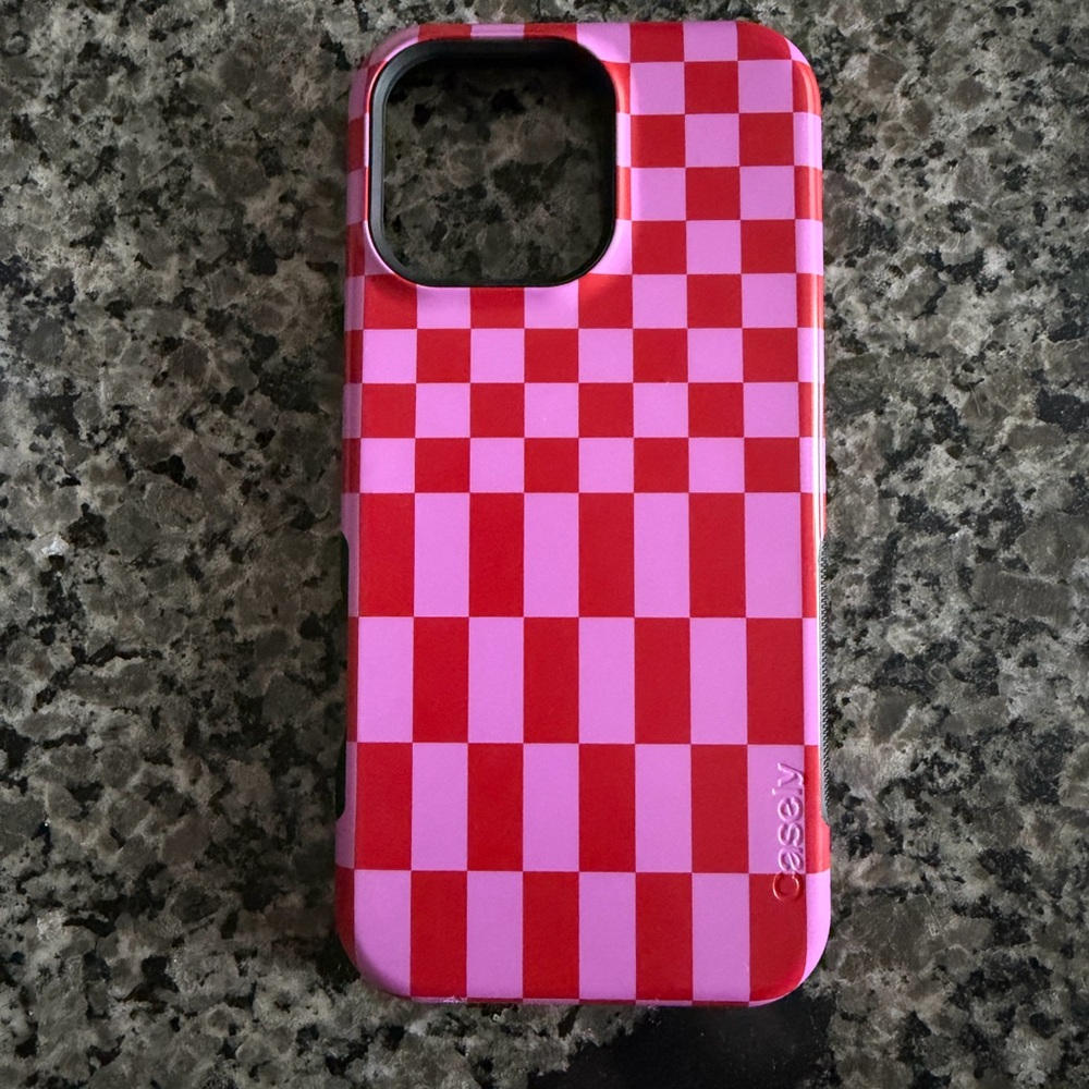 Casely Pink & Red Checkerboard Phone Case